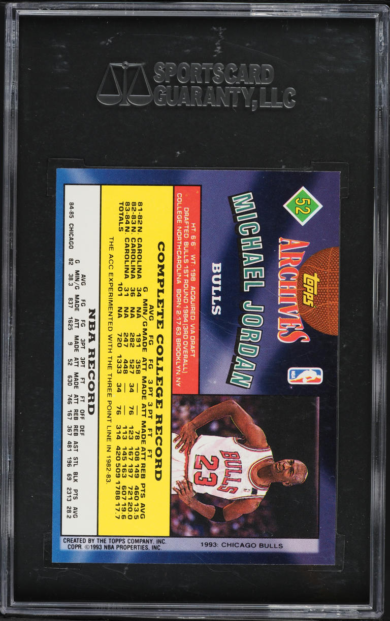 1992 Topps Archives Gold Michael Jordan #52 SGC 9 MINT