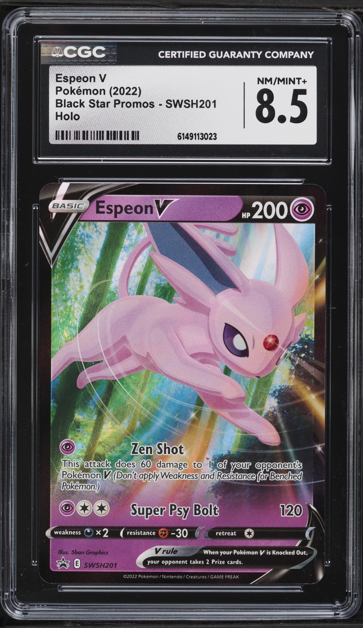 2022 Pokemon Sword & Shield Black Star Promo Espeon V #SWSH201 CGC 8.5 NM-MT+