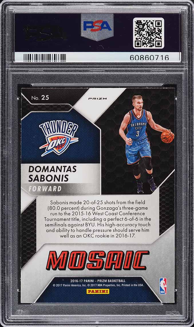 2016 Panini Prizm Mosaic Red Domantas Sabonis ROOKIE #25 PSA 10 GEM MINT