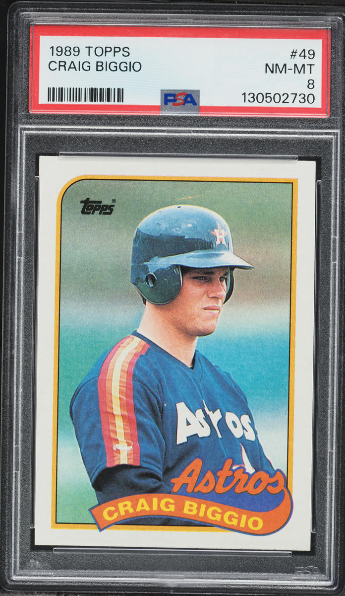 1989 Topps Craig Biggio ROOKIE #49 PSA 8 NM-MT
