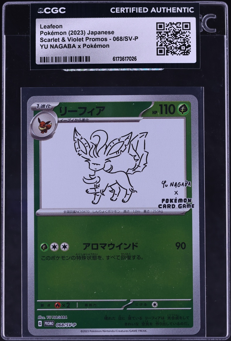 2023 Pokemon Japanese Scarlet & Violet Promo Yu Nagaba X PCG Leafeon #68 CGC AUTH