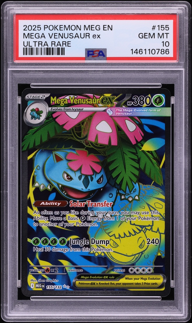 2025 Pokemon Mega Evolution Full Art Mega Venusaur ex #155 PSA 10 GEM MINT
