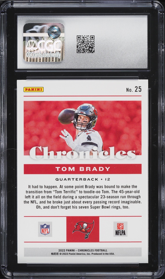 2022 Panini Chronicles Tom Brady #25 CGC 10 GEM MINT
