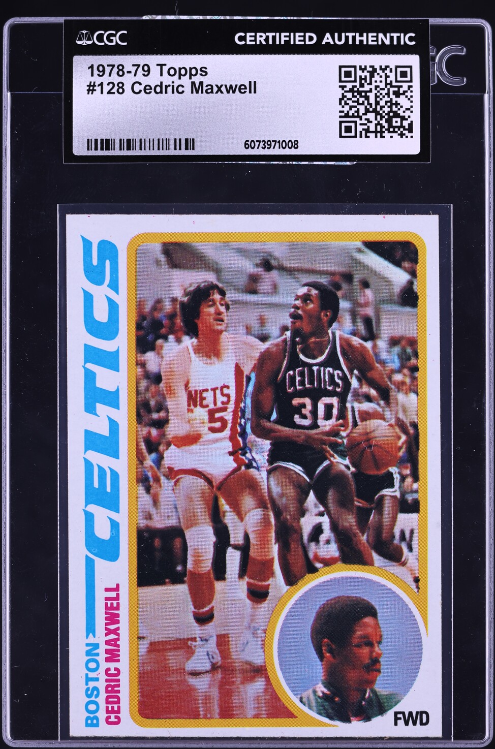 1978 Topps Basketball Cedric Maxwell ROOKIE #128 CGC AUTH