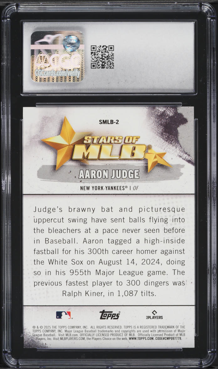 2025 Topps Stars Of MLB Aaron Judge #SMLB-2 CGC 10 GEM MINT