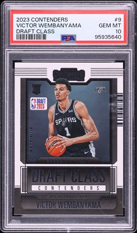 2023 Panini Contenders Draft Class Victor Wembanyama ROOKIE #9 PSA 10 GEM MINT