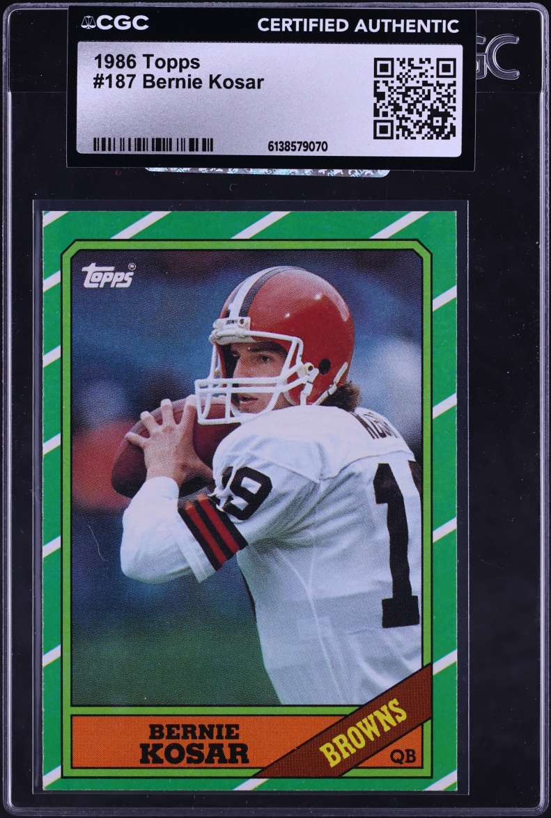1986 Topps Football Bernie Kosar ROOKIE #187 CGC AUTH on Fanatics Collect
