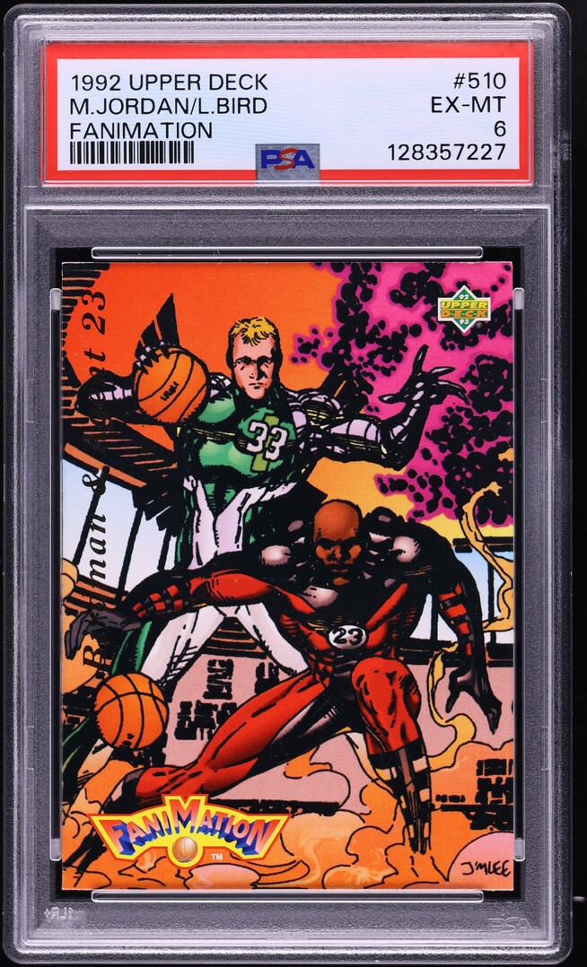 1992 Upper Deck Fanimation Larry Bird & Michael Jordan #510 PSA 6 EXMT