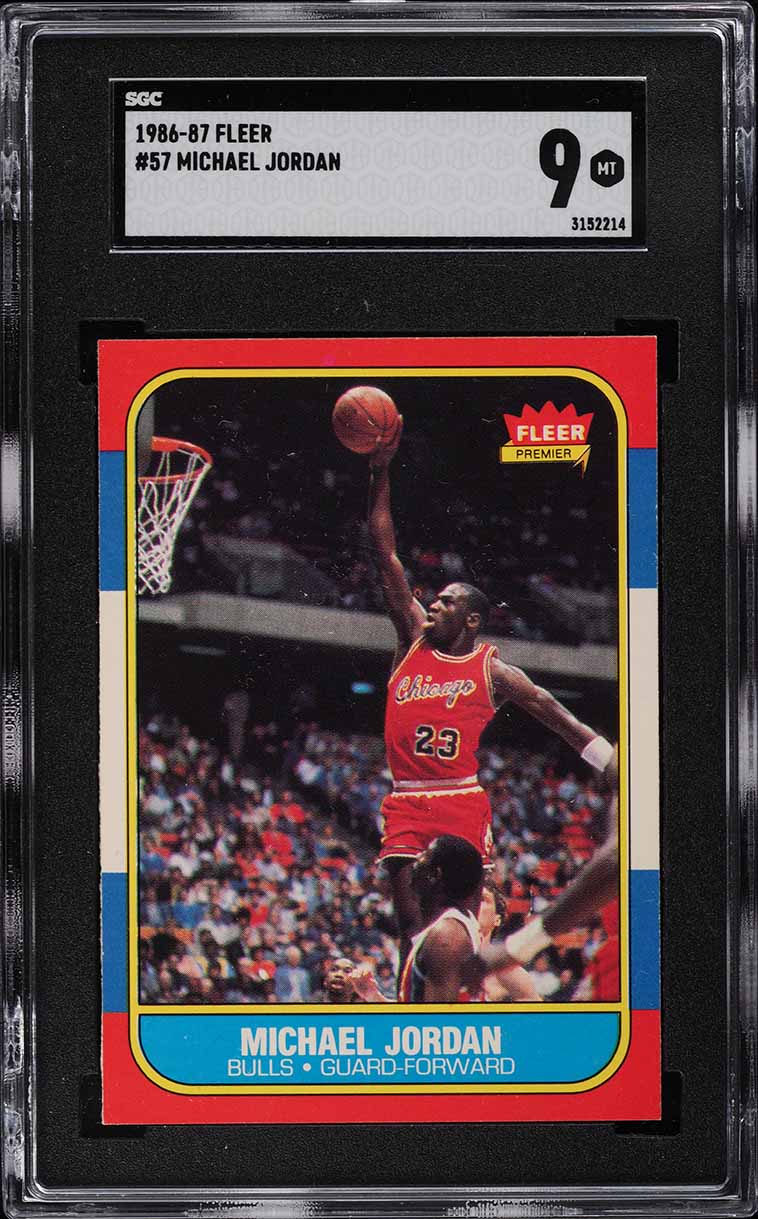 1986 Fleer Basketball Michael Jordan ROOKIE #57 SGC 9 MINT