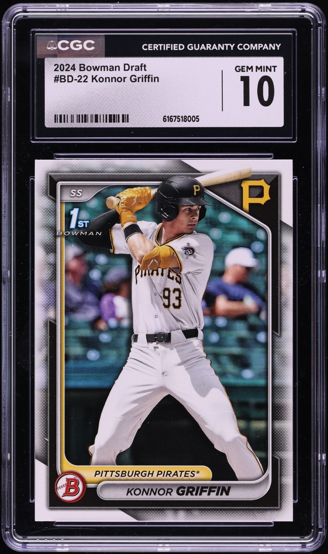 2024 Bowman Draft Konnor Griffin PROSPECT #BD-22 CGC 10 GEM MINT