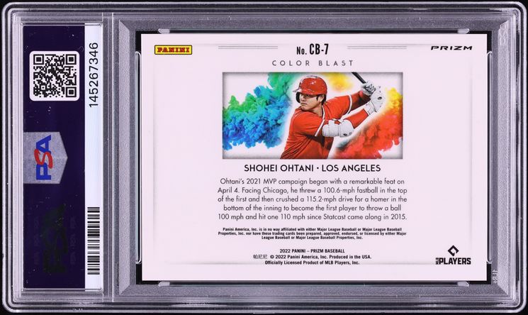 2022 Panini Prizm Color Blast Shohei Ohtani #CB7 PSA 10 GEM MINT - Photo 2