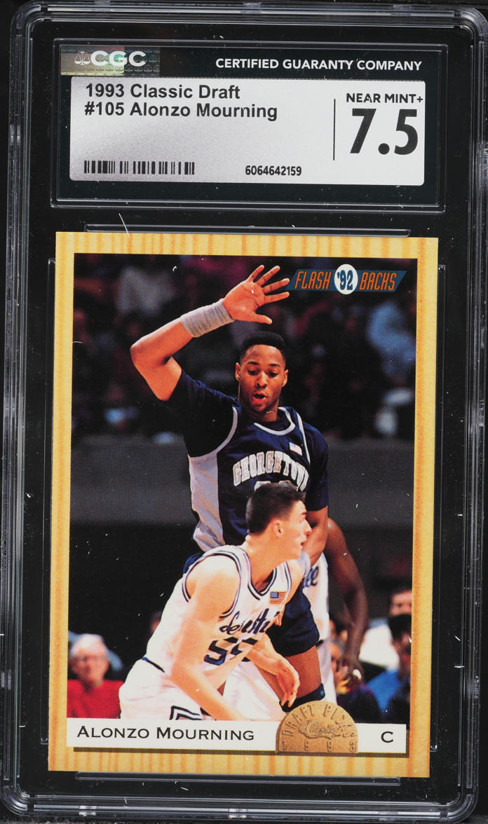 1993 Classic Draft Alonzo Mourning #105 CGC 7.5 NRMT+