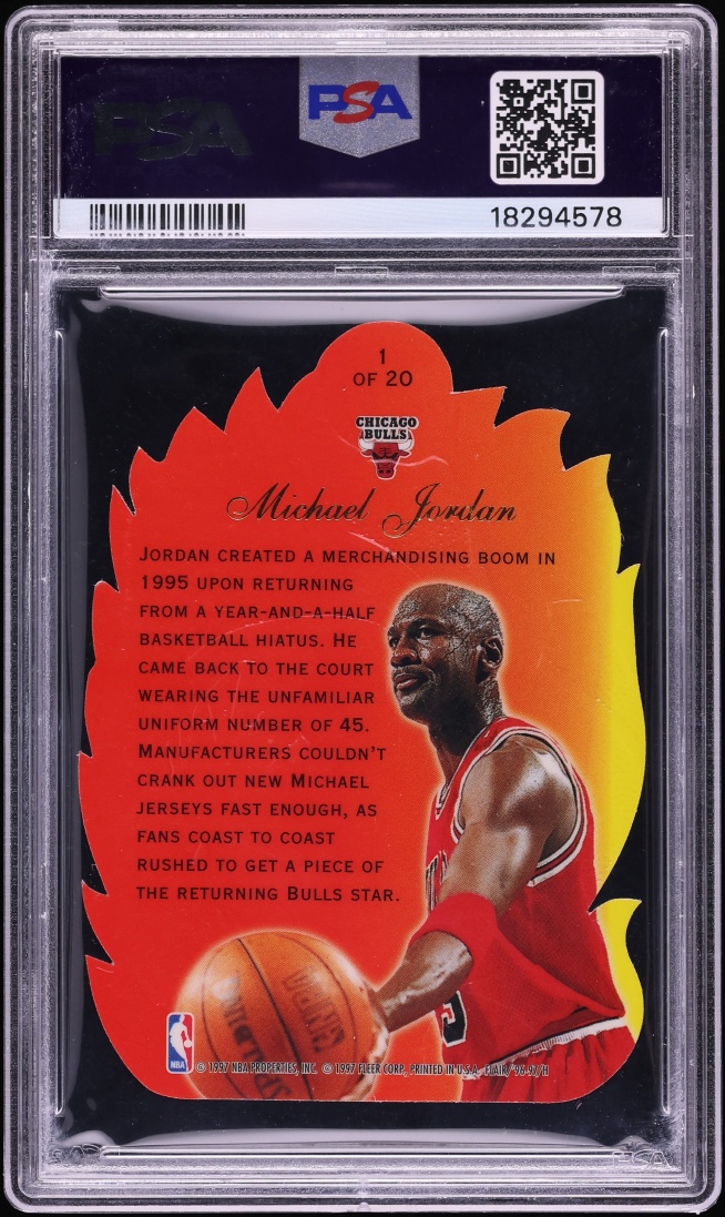 1996 Flair Showcase Hot Shots Die-Cut Michael Jordan #1 PSA 10 GEM MINT