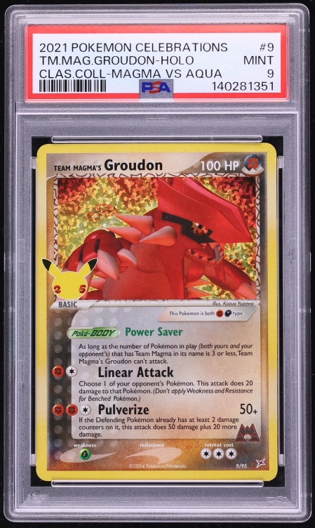 2021 Pokemon SWSH Celebrations Classic Collection Holo Team Magma's Groudon #9 PSA 9 MINT