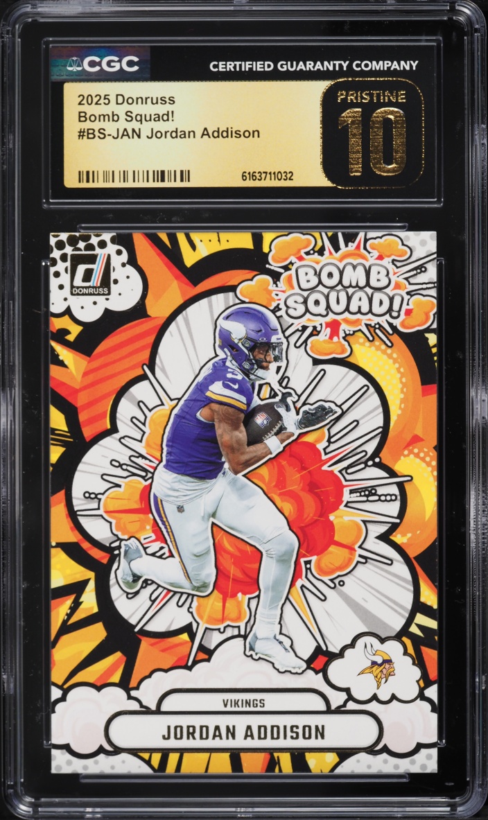 2025 Donruss Bomb Squad! Jordan Addison #BS-JAN CGC 10 PRISTINE