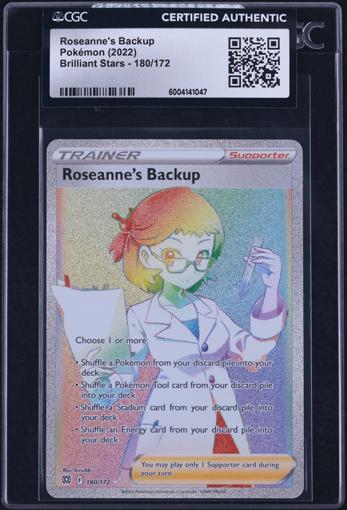2022 Pokemon SWSH Brilliant Stars Hyper Rare Roseanne's Backup #180 CGC ...