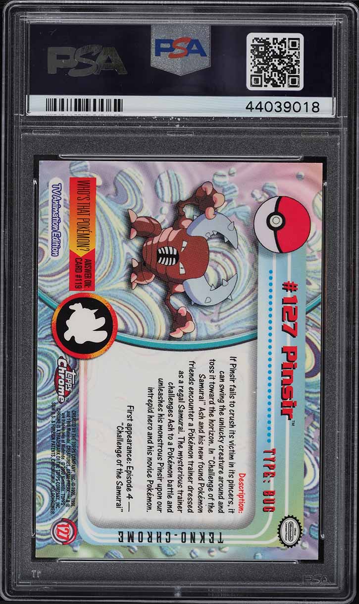 2000 Topps Chrome Pokemon Series 2 Sparkle Tekno Pinsir #127 PSA 10 GEM MINT