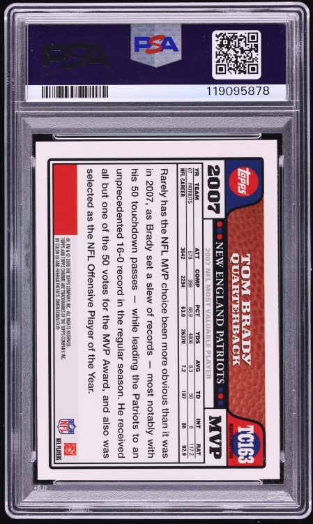 2008 Topps Chrome Refractor Tom Brady #TC163 PSA 9 MINT
