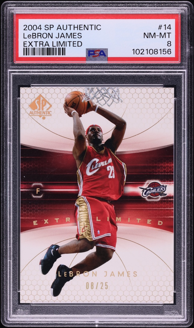 2004 SP Authentic Extra Limited LeBron James /25 #14 PSA 8 NM-MT