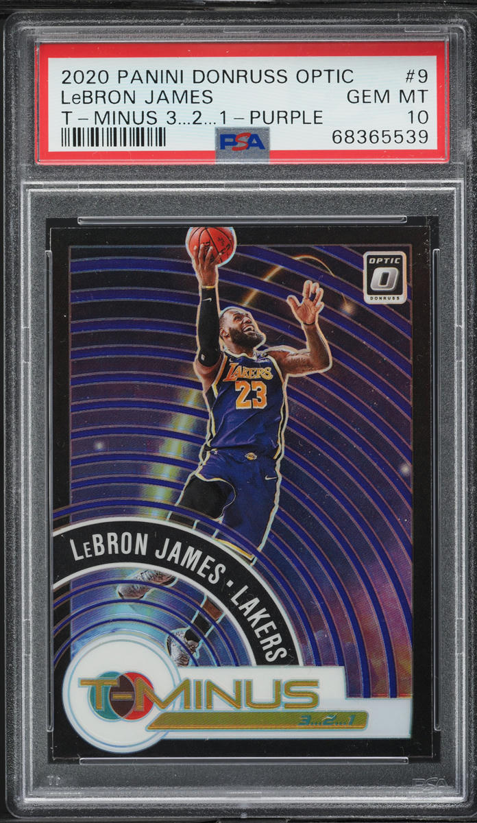 2020 Donruss Optic T-Minus 3, 2, 1 Purple LeBron James #9 PSA 10 GEM MINT