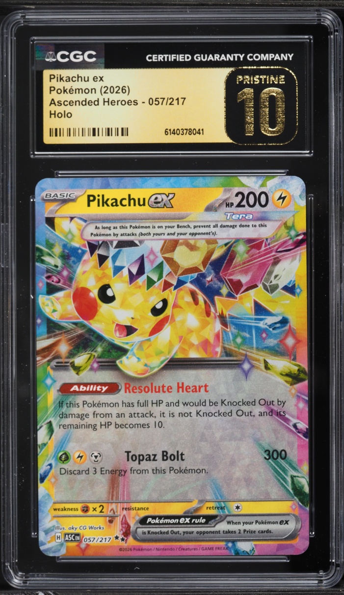 2026 Pokemon Mega Ascended Heroes Holo Pikachu EX  #057 CGC 10 PRISTINE