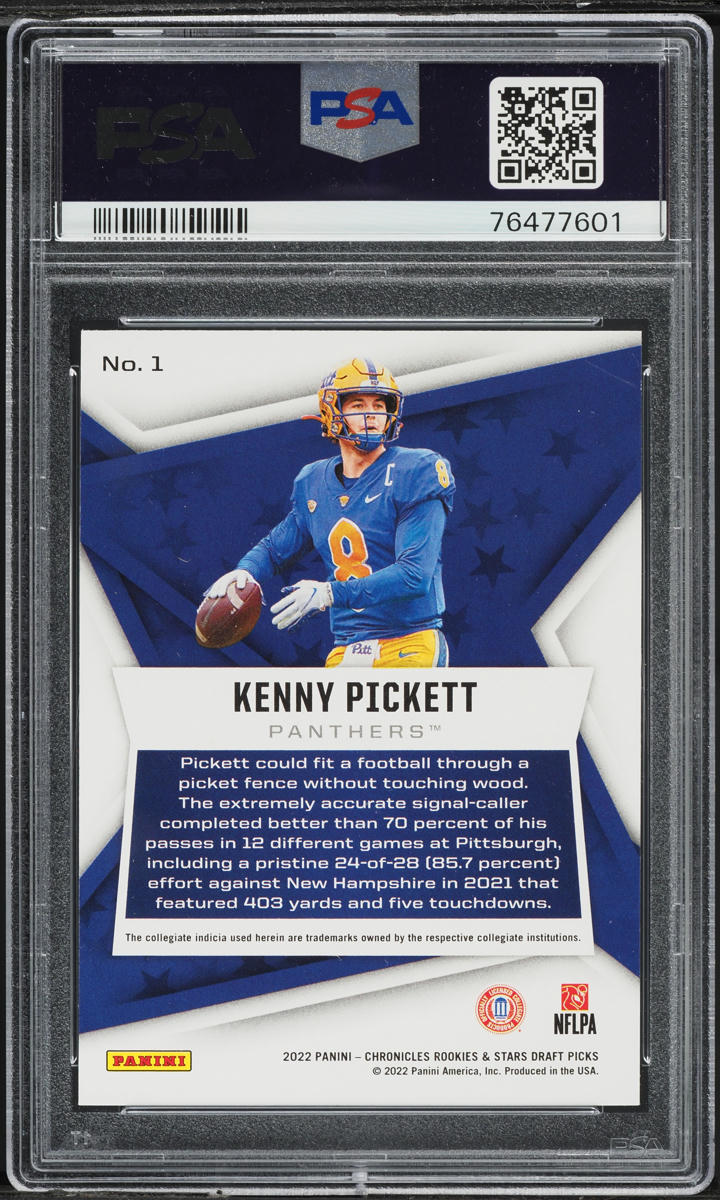 2022 Panini Chronicles Draft Picks R & S Kenny Pickett ROOKIE #1 PSA 10 GEM MINT