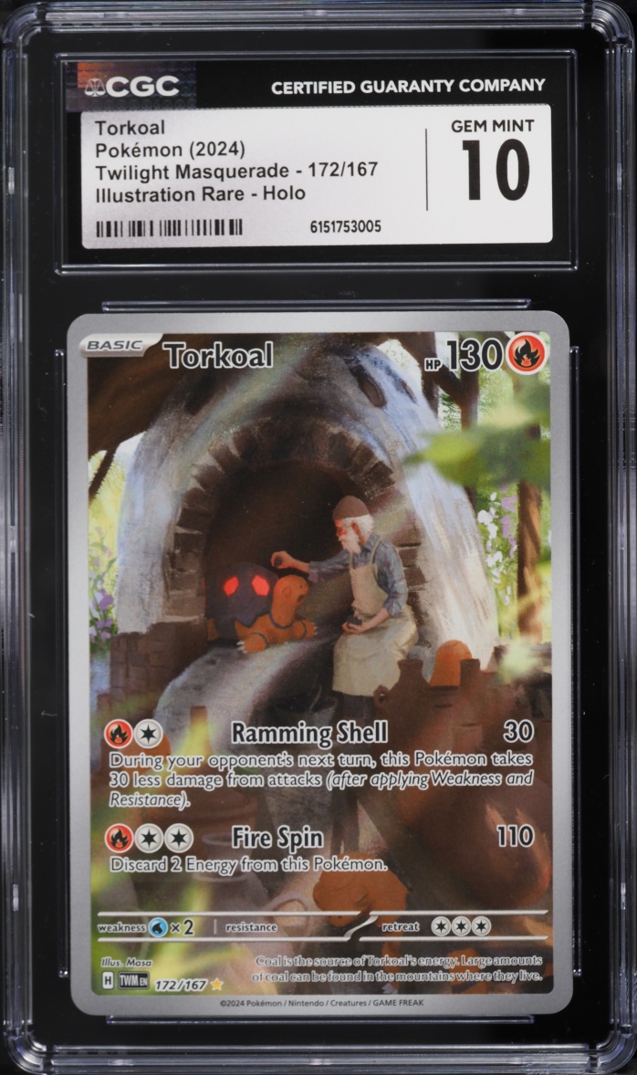2024 Pokemon Scarlet & Violet Twilight Masquerade IR Torkoal #172 CGC 10 GEM MINT