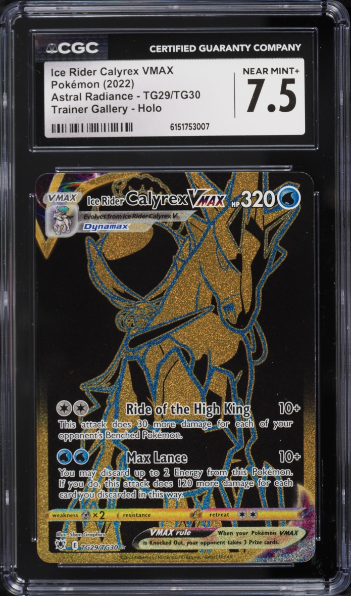 2022 Pokemon Sword & Shield Astral Radiance Full Art Ice Rider Calyrex VMAX #TG29 CGC 7.5 NRMT+