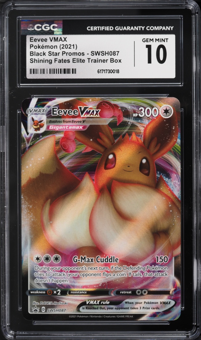 2021 Pokemon Sword & Shield Promo Shining Fates ETB Full Art Eevee VMAX #SWSH087 CGC 10 GEM
