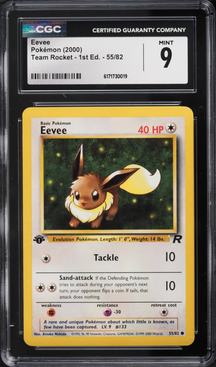 2000 Pokemon Team Rocket 1st Edition Eevee #55 CGC 9 MINT