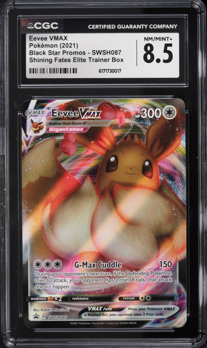 2021 Pokemon Sword & Shield Promo Shining Fates ETB Full Art Eevee VMAX #SWSH087 CGC 8.5 NM-MT+