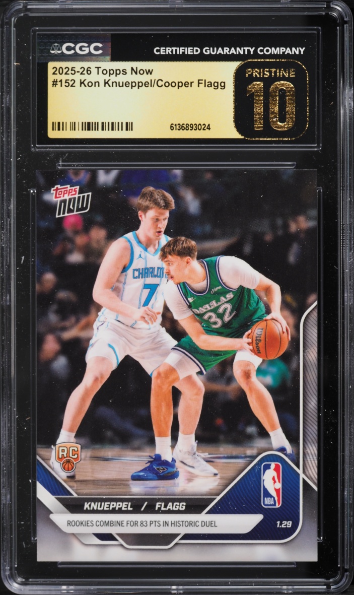 2025 Topps Now Kon Knueppel Cooper Flagg ROOKIE #152 CGC 10 PRISTINE
