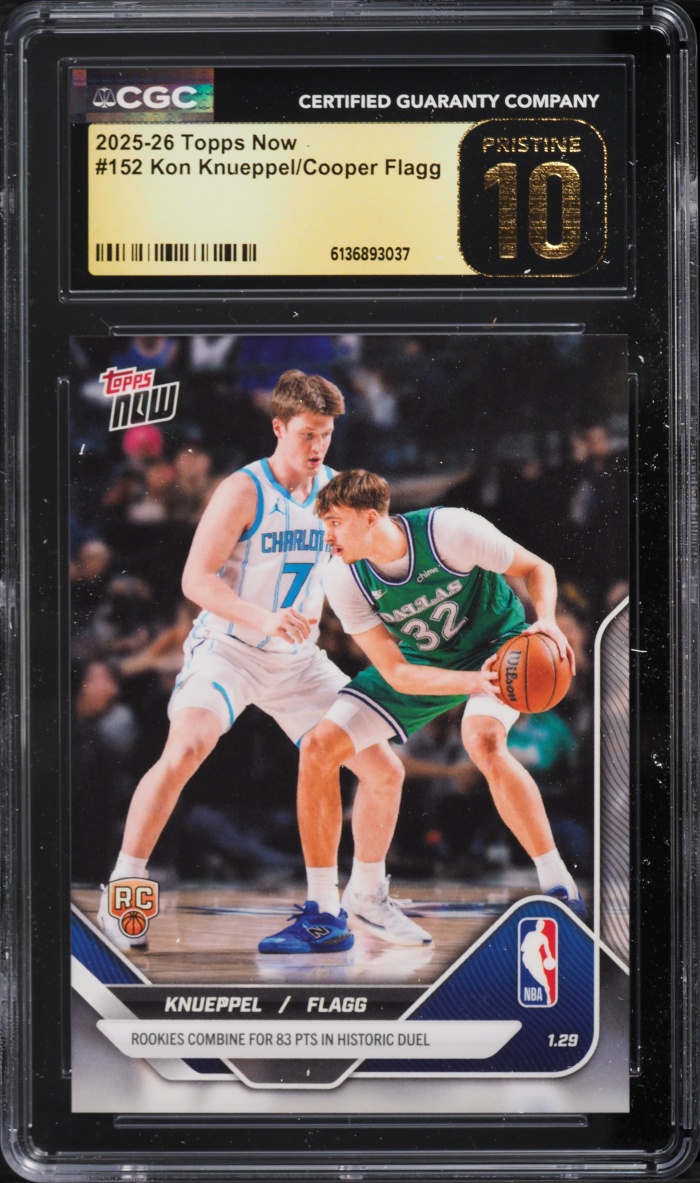 2025 Topps Now Kon Knueppel Cooper Flagg ROOKIE #152 CGC 10 PRISTINE