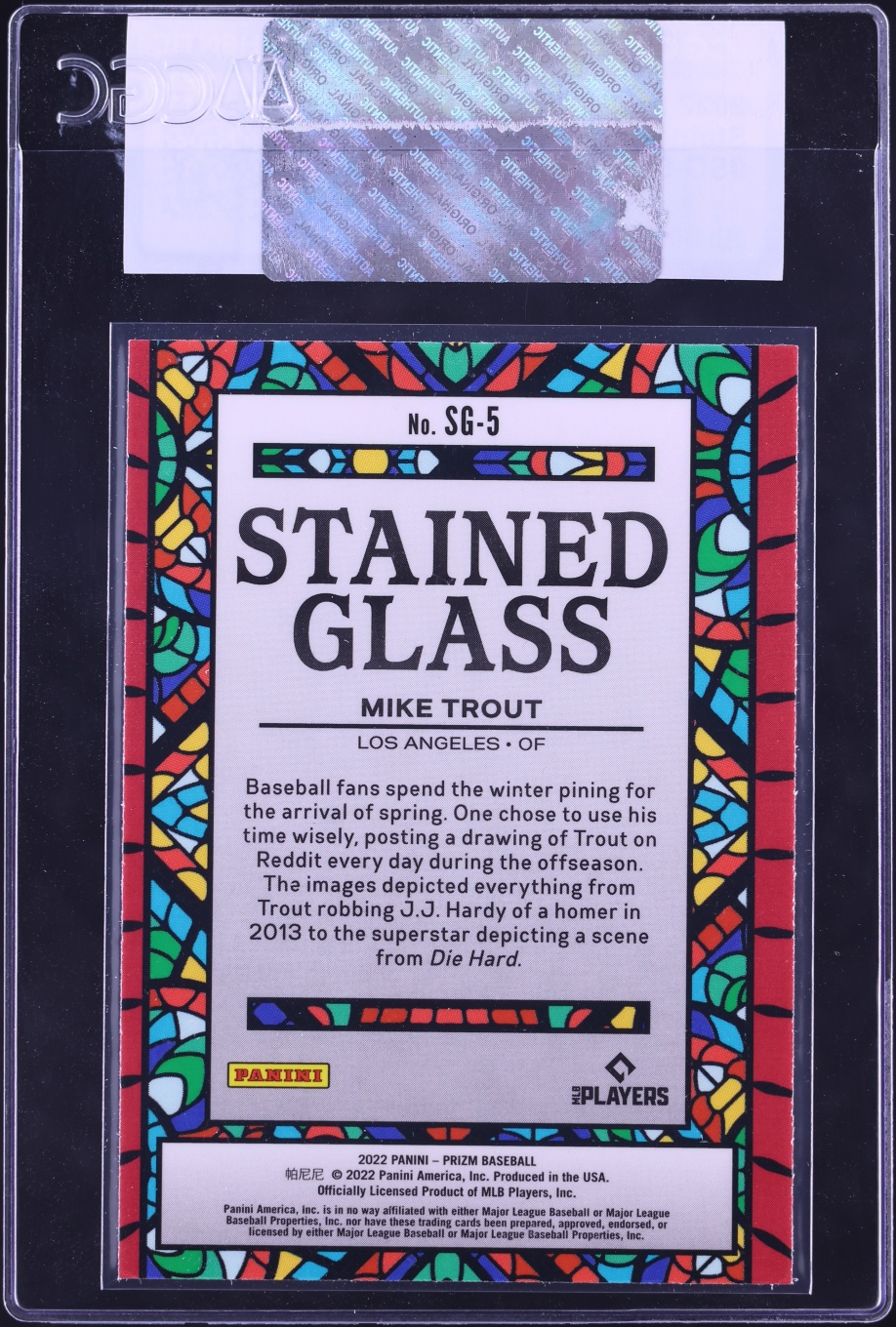 2022 Panini Prizm Stained Glass Mike Trout #SG-5 CGC AUTH