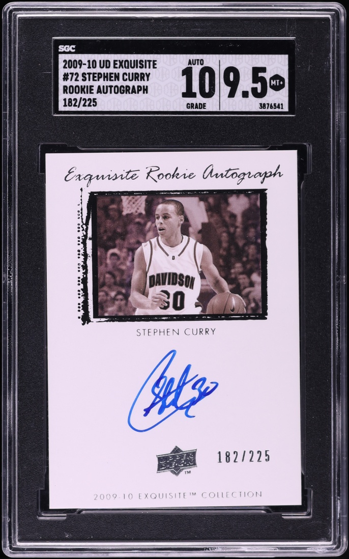 2009 Exquisite Collection Stephen Curry ROOKIE AUTO /225 #72 SGC 9.5 MINT+