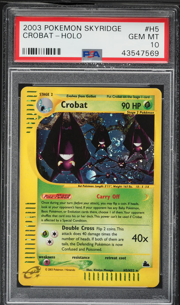 2003 Pokemon Skyridge Holo Crobat #H5 PSA 10 GEM MINT