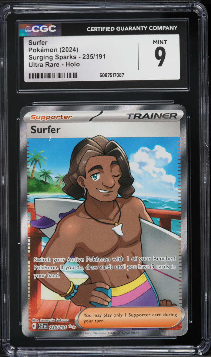 2024 Pokemon Scarlet & Violet Surging Sparks Full Art Surfer #235 CGC 9 MINT