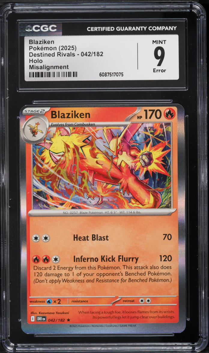 2025 Pokemon Scarlet & Violet Destined Rivals Holo Error Blaziken #42 CGC 9 MINT