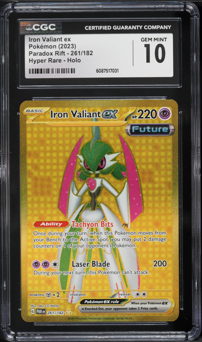 2023 Pokemon Scarlet & Violet Paradox Rift Gold Rare Iron Valiant ex #261 CGC 10 GEM MINT
