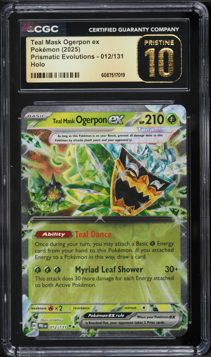 2025 Pokemon Scarlet & Violet Prismatic Evolutions Teal Mask Ogerpon ex #12 CGC 10 PRISTINE