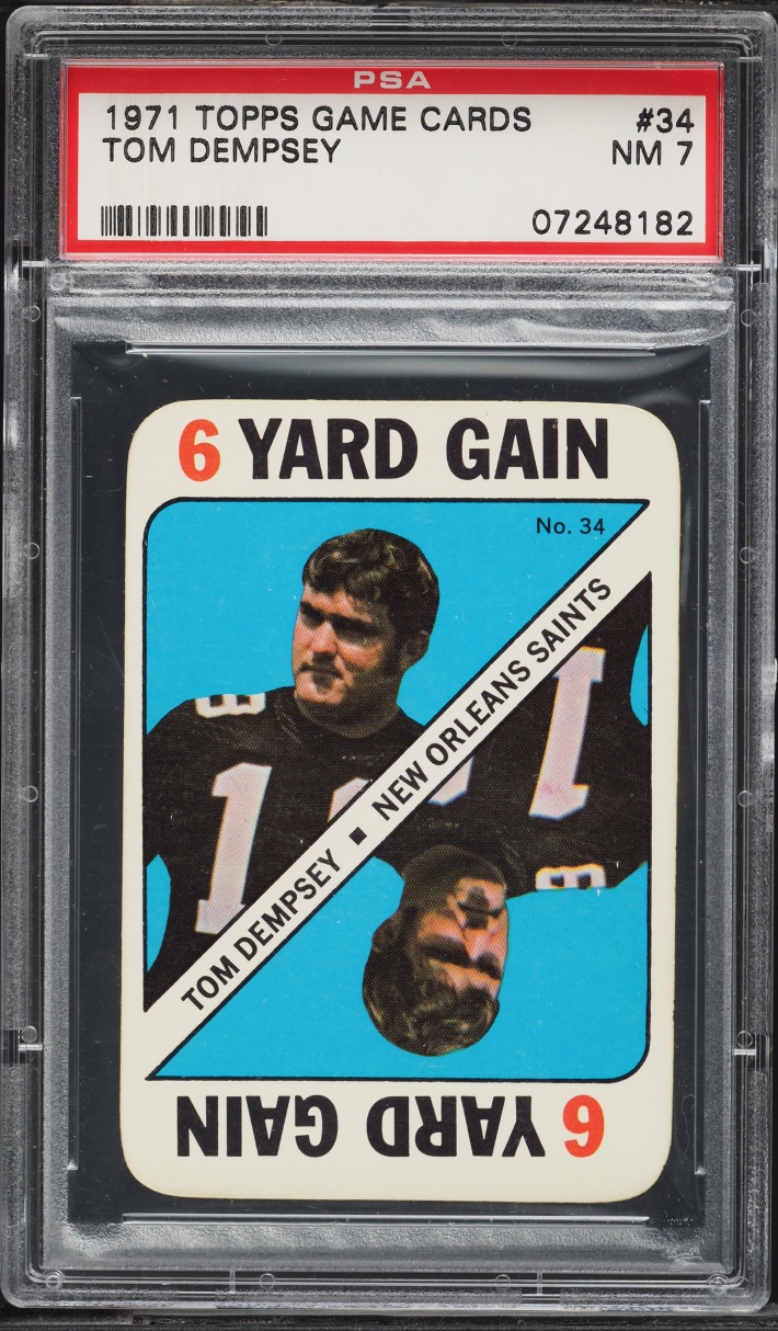 1971 Topps Game Cards Tom Dempsey #34 PSA 7 NRMT