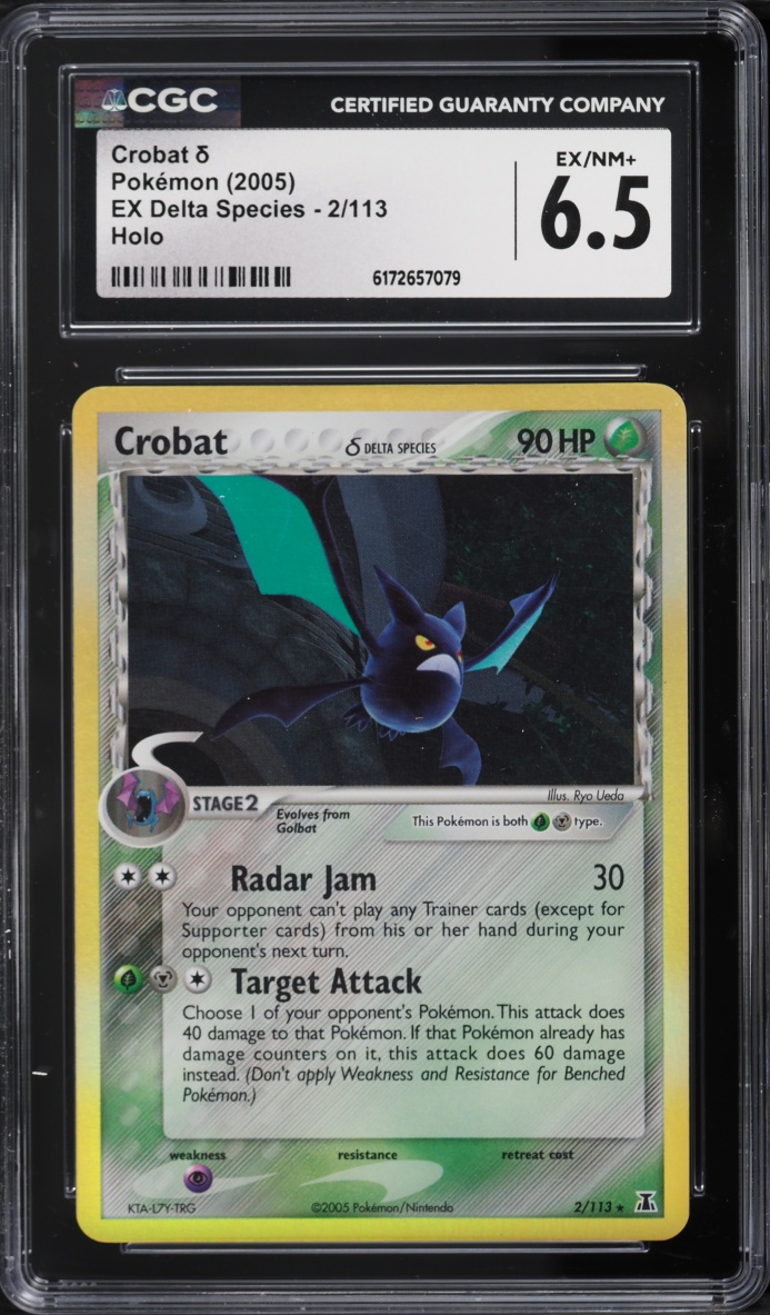 2005 Pokemon EX Delta Species Holo Crobat #2 CGC 6.5 EXMT+