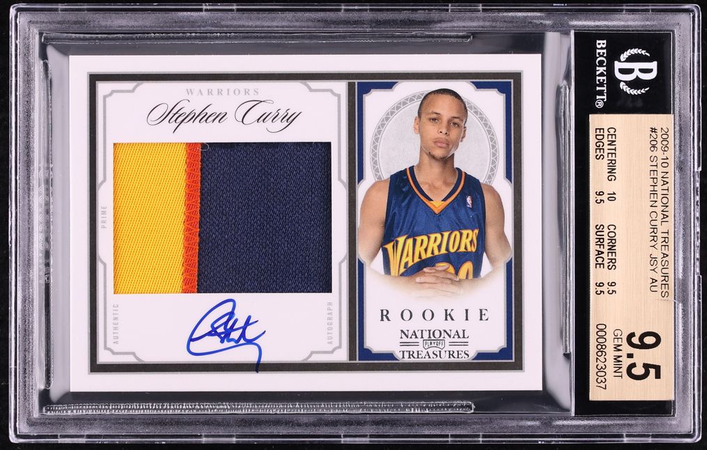 2009 National Treasures Stephen Curry ROOKIE PATCH AUTO /99 BGS 9.5 GEM MINT