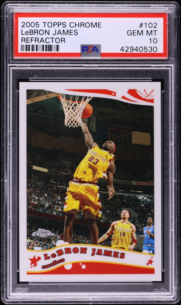 2005 Topps Chrome Refractor LeBron James /999 #102 PSA 10 GEM MINT