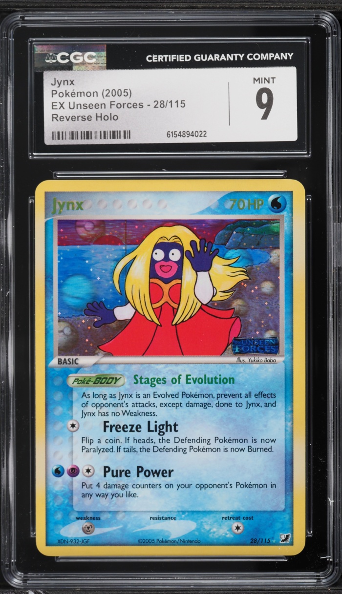 2005 Pokemon EX Unseen Forces Reverse Holo Jynx #28 CGC 9 MINT