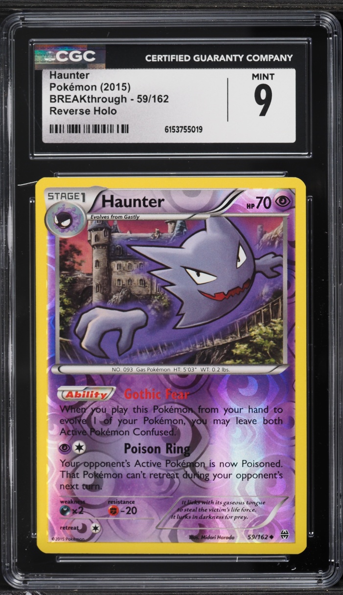2015 Pokemon XY BREAKthrough Reverse Holo Haunter #59 CGC 9 MINT