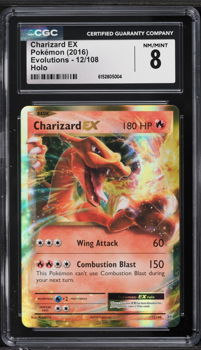 2016 Pokemon XY Evolutions Holo Charizard EX #12 CGC 8 NM-MT