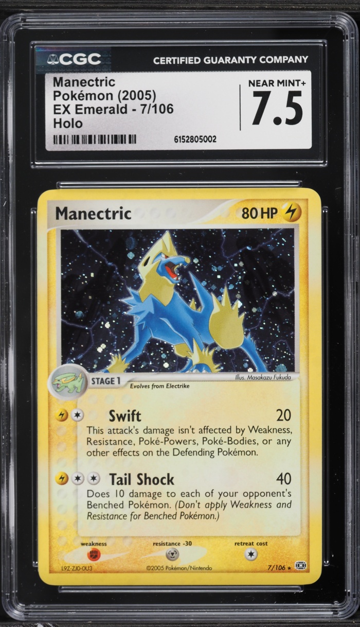 2005 Pokemon EX Emerald Holo Manectric #7 CGC 7.5 NRMT+