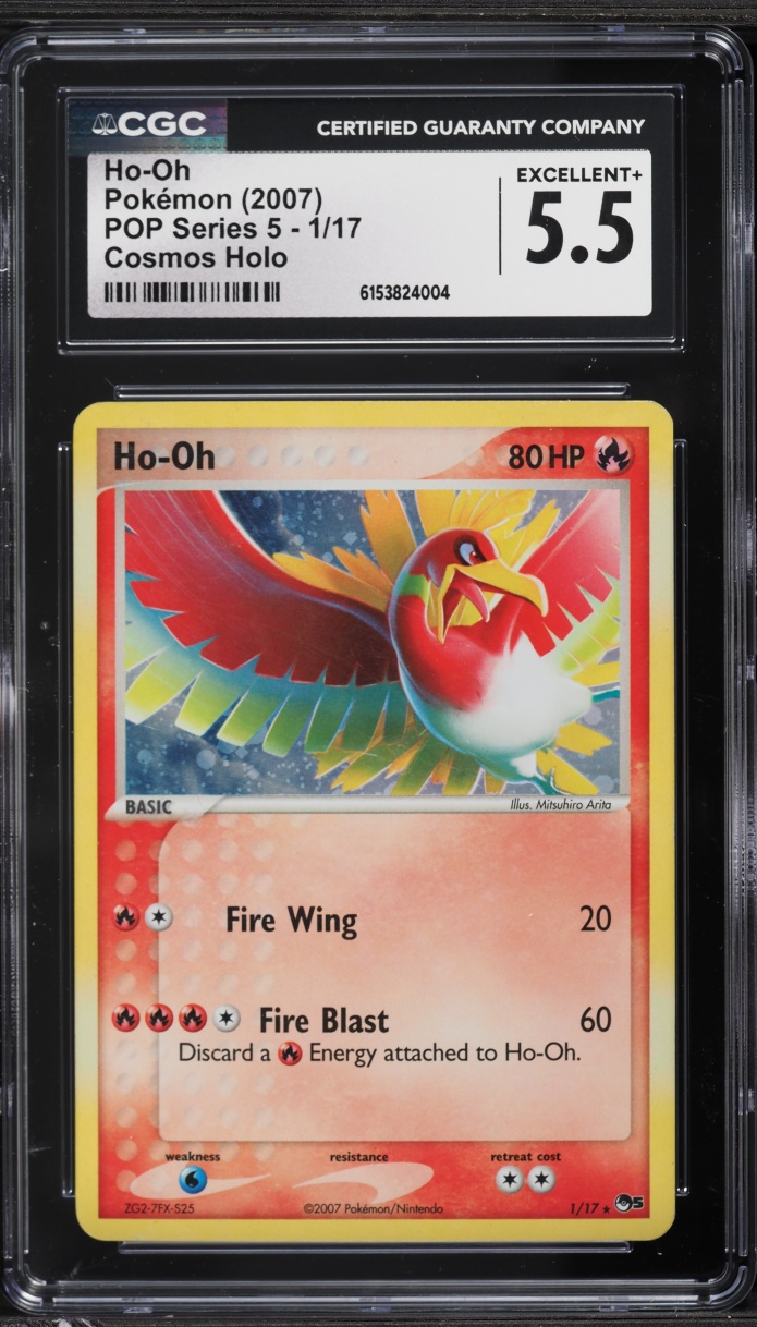 2007 Pokemon POP Series 5 Cosmos Holo Ho-Oh #1 CGC 5.5 EX+