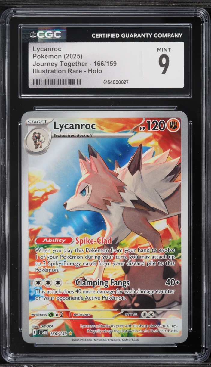 2025 Pokemon Scarlet & Violet Journey Together IR Lycanroc #166 CGC 9 MINT